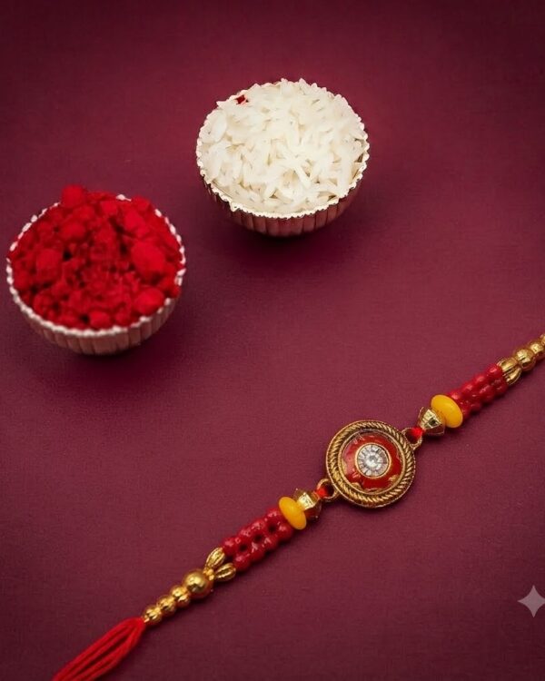 Fancy Stone Circular Dial Rakhi