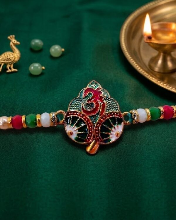Fancy Om Leaf Rakhi