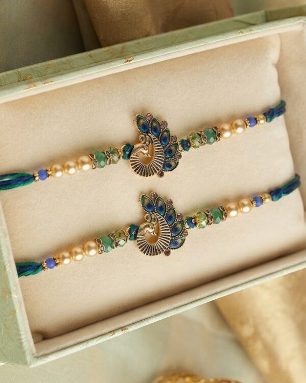 Fancy Peacock Pearl Rakhi
