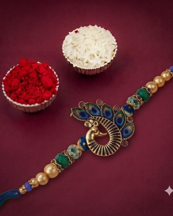 Fancy Peacock Pearl Rakhi