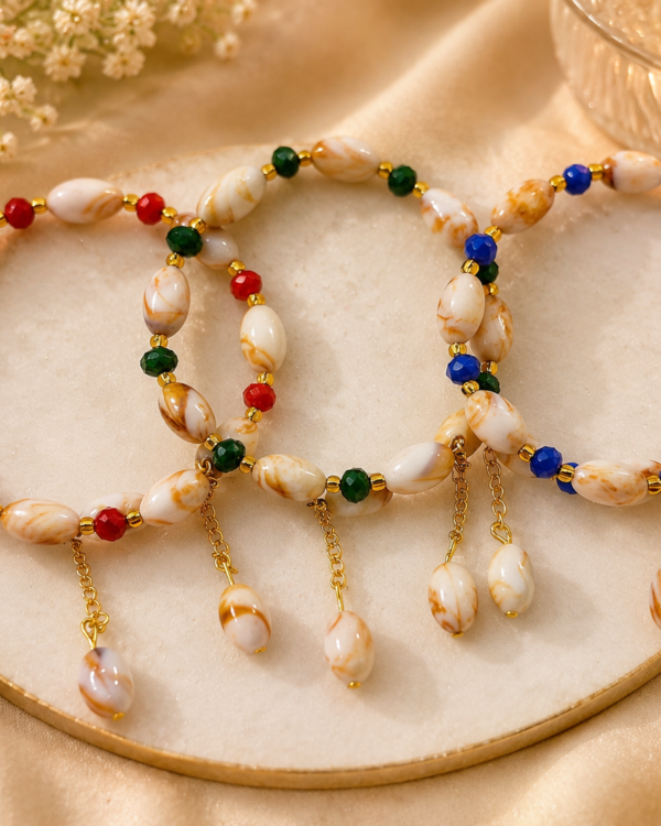 Kada Marble Print Bead Rakhi