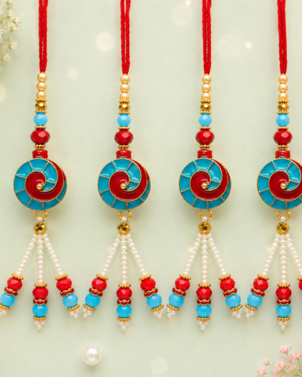 Lumba Blue & Red Spiral Rakhi