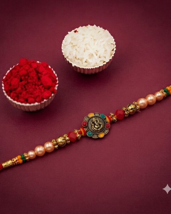 Fancy Ganpati Pearl Rakhi