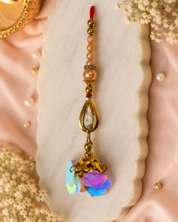 Lumba Golden Pearl & Shell Tassel Rakhi