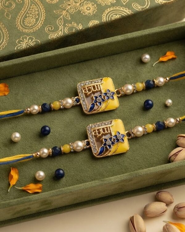 Fancy Floral Square Dial Rakhi