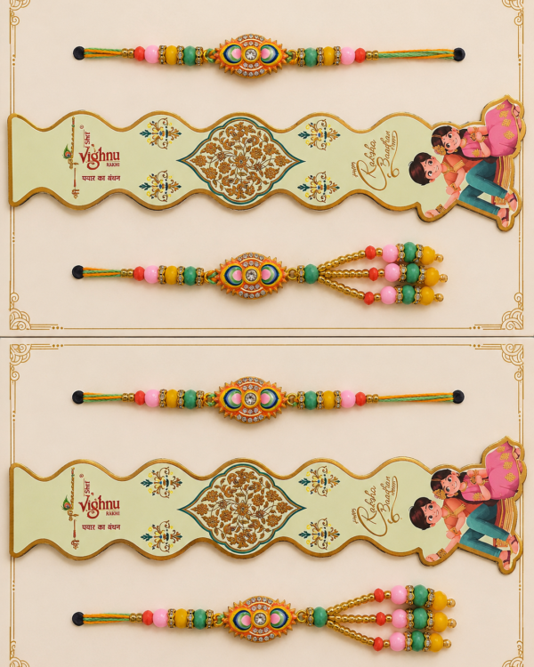 AD Yellow Bhaiya Bhabhi Rakhi