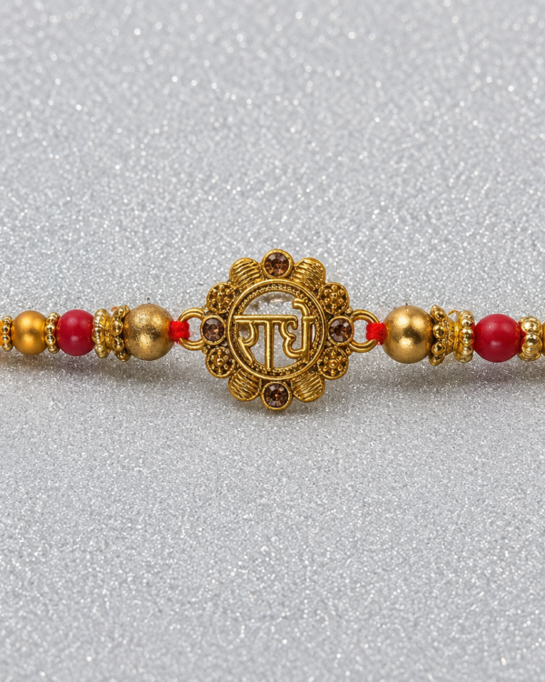 Golden Radhe Designer Rakhi