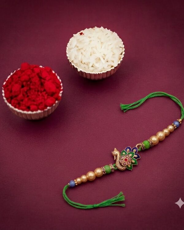 Fancy Meena Peacock Rakhi