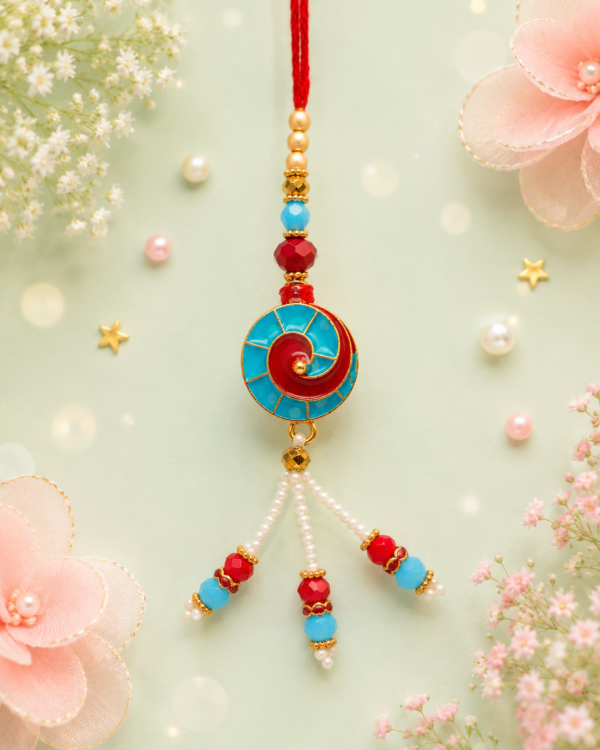 Lumba Blue & Red Spiral Rakhi