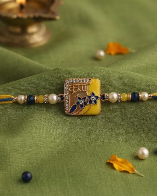 Fancy Floral Square Dial Rakhi