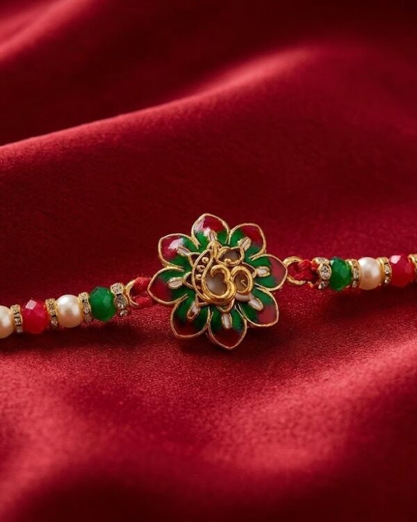 Fancy Om Flower Rakhi