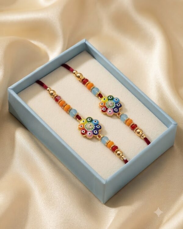 Fancy Rainbow Floral Rakhi