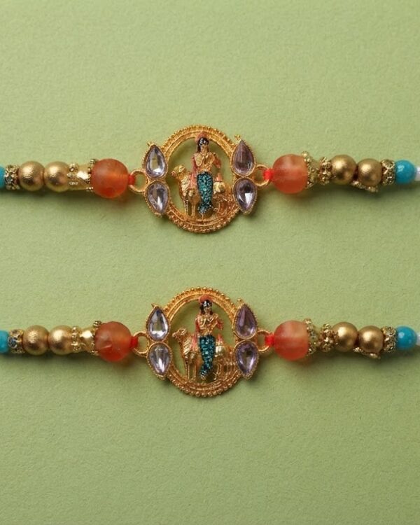 Fancy Krishna Designer Kundan Rakhi