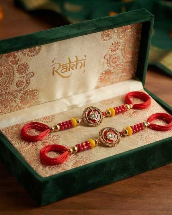 Fancy Stone Circular Dial Rakhi