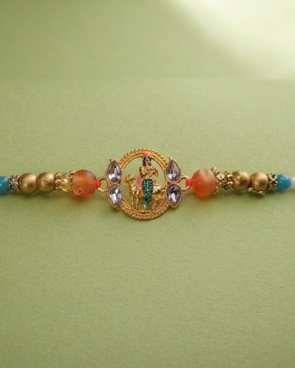 Fancy Krishna Designer Kundan Rakhi