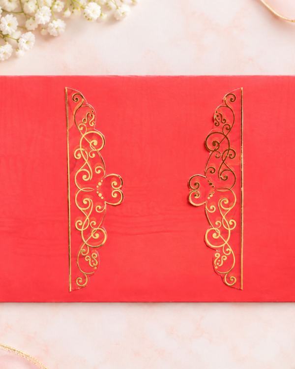 Red Laser Cut Design Envelope