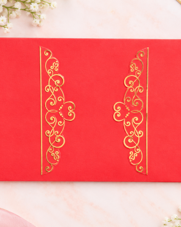 Red Laser Cut Design Envelope