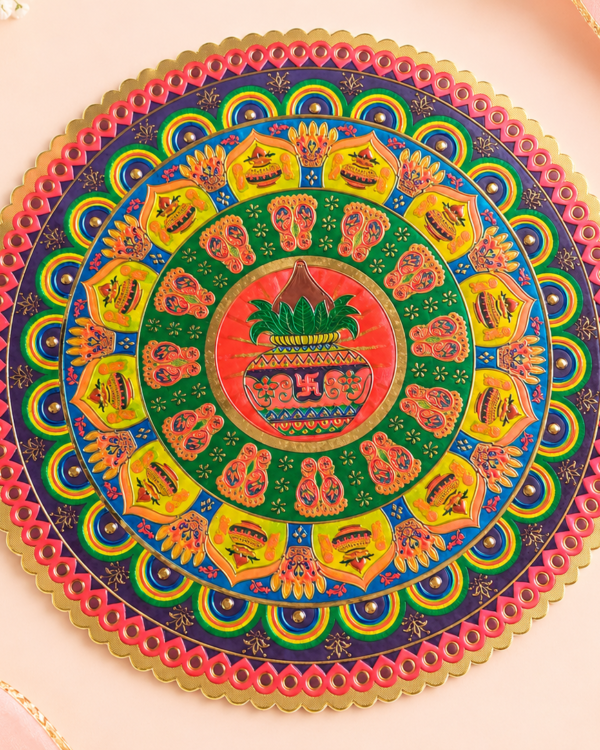 Kalash Mandala Rangoli Sticker