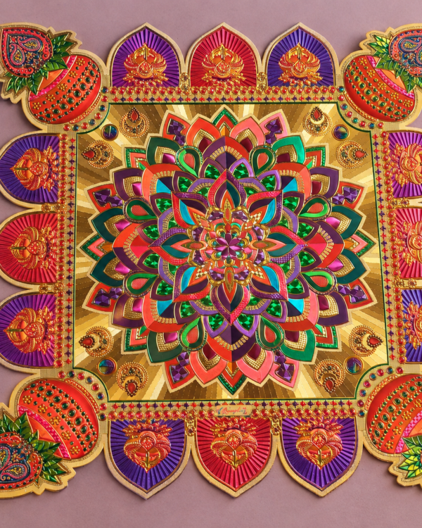 Golden Mandala Rangoli Sticker