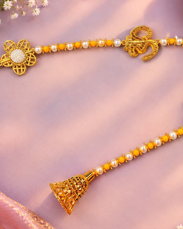 Golden Om & Floral Door Hanging