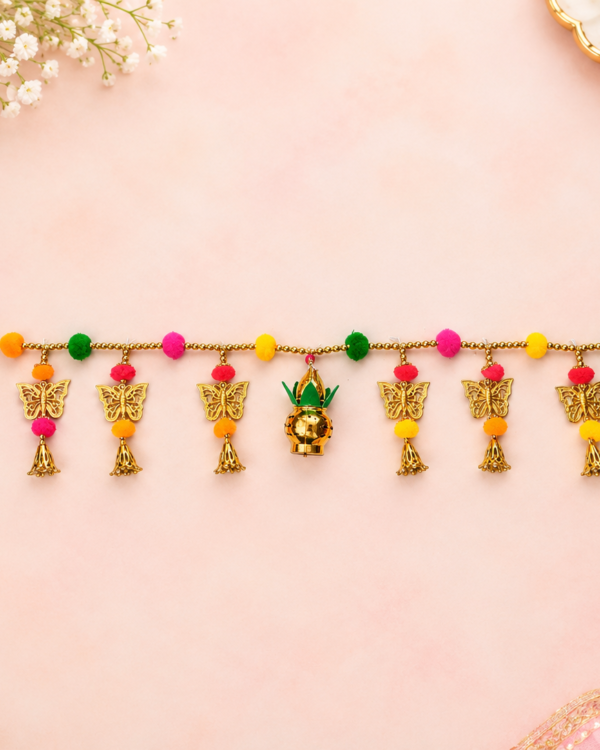Golden Butterfly & Kalash Door Toran