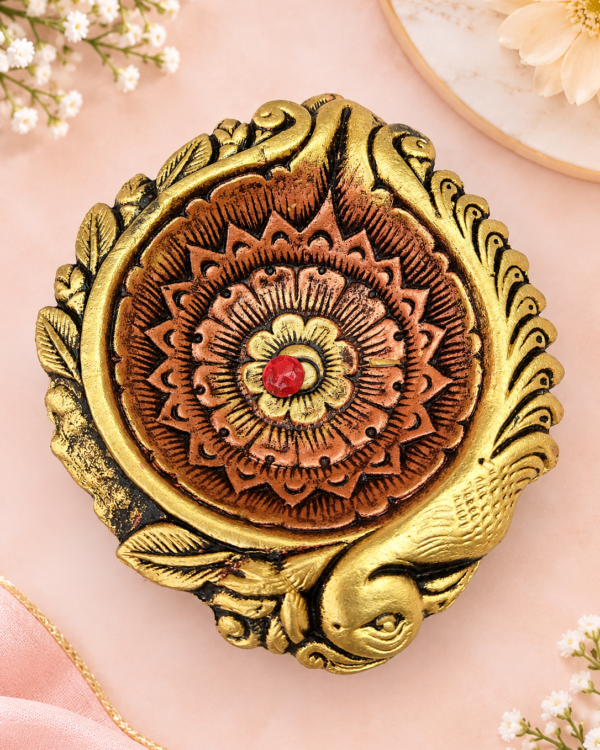 Antique Gold Terracotta Diya