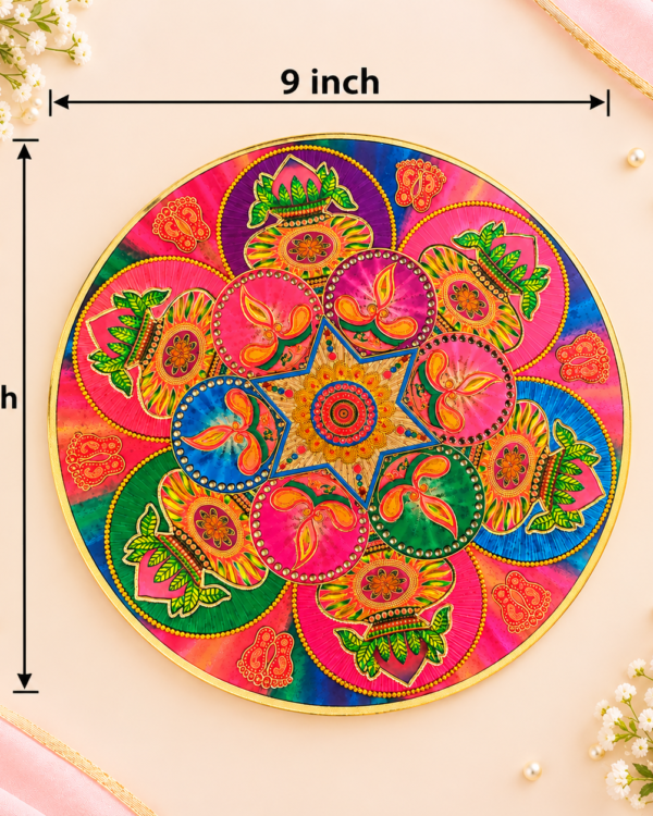 Multi-Kalash & Diya Mandala Rangoli Sticker