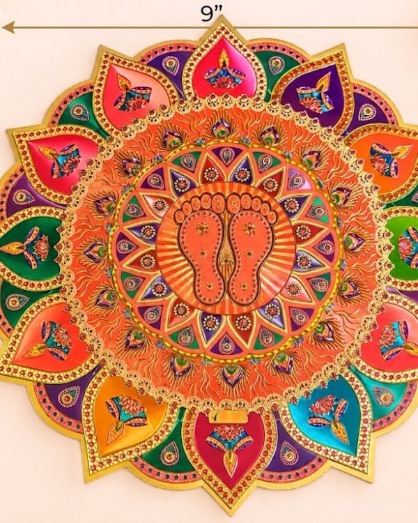 Lakshmi Charan & Floral Mandala Rangoli Sticker