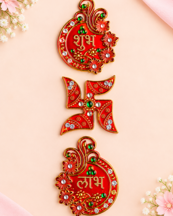 Kundan Shubh Labh with Swastik Door Sticker Set