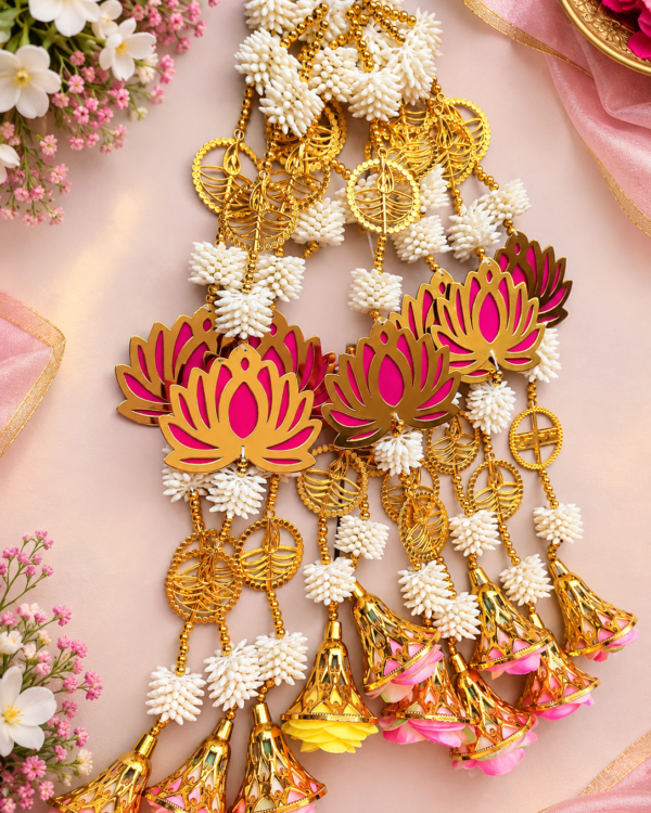 Golden Lotus & Diya Door Hanging
