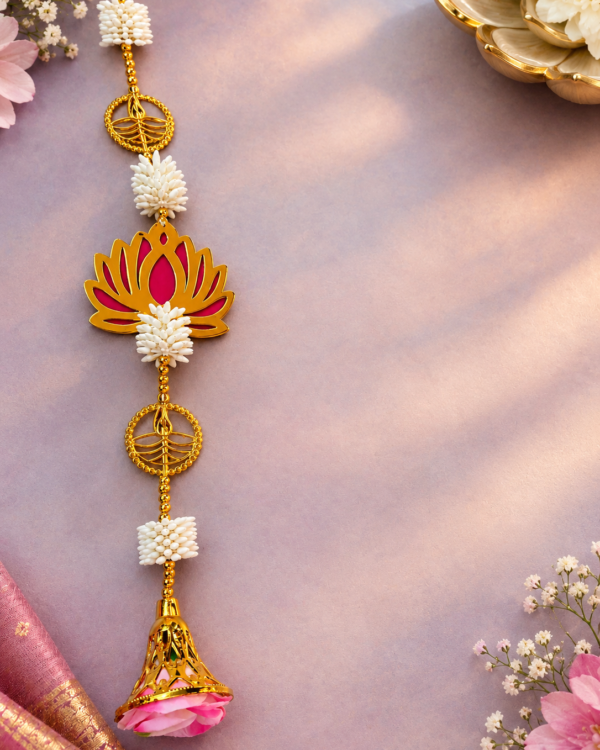 Golden Lotus & Diya Door Hanging